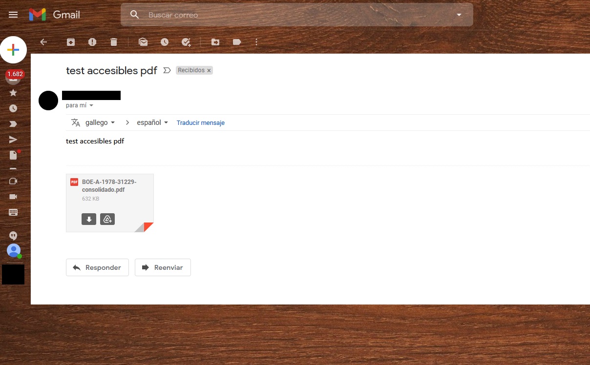 recibimos un correo de gmail con un archivo pdf para hacerlo accesible
