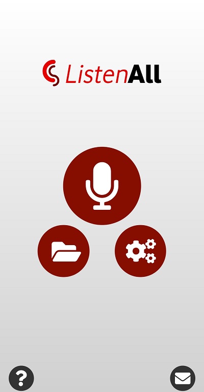 portada principal de listenall app para sordos de voz a texto