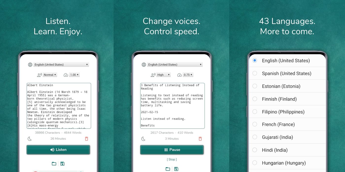 portada de app lector de texto a voz para android accesibilidad